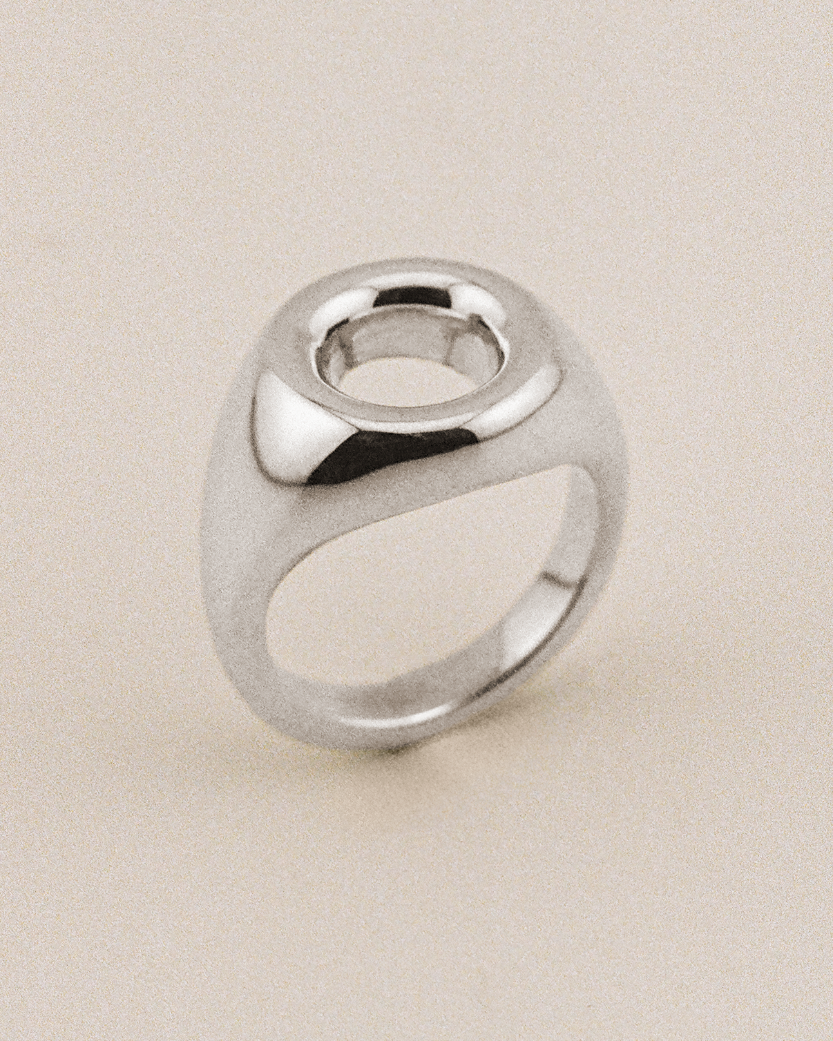 Maya sterling silver signet ring, side profile