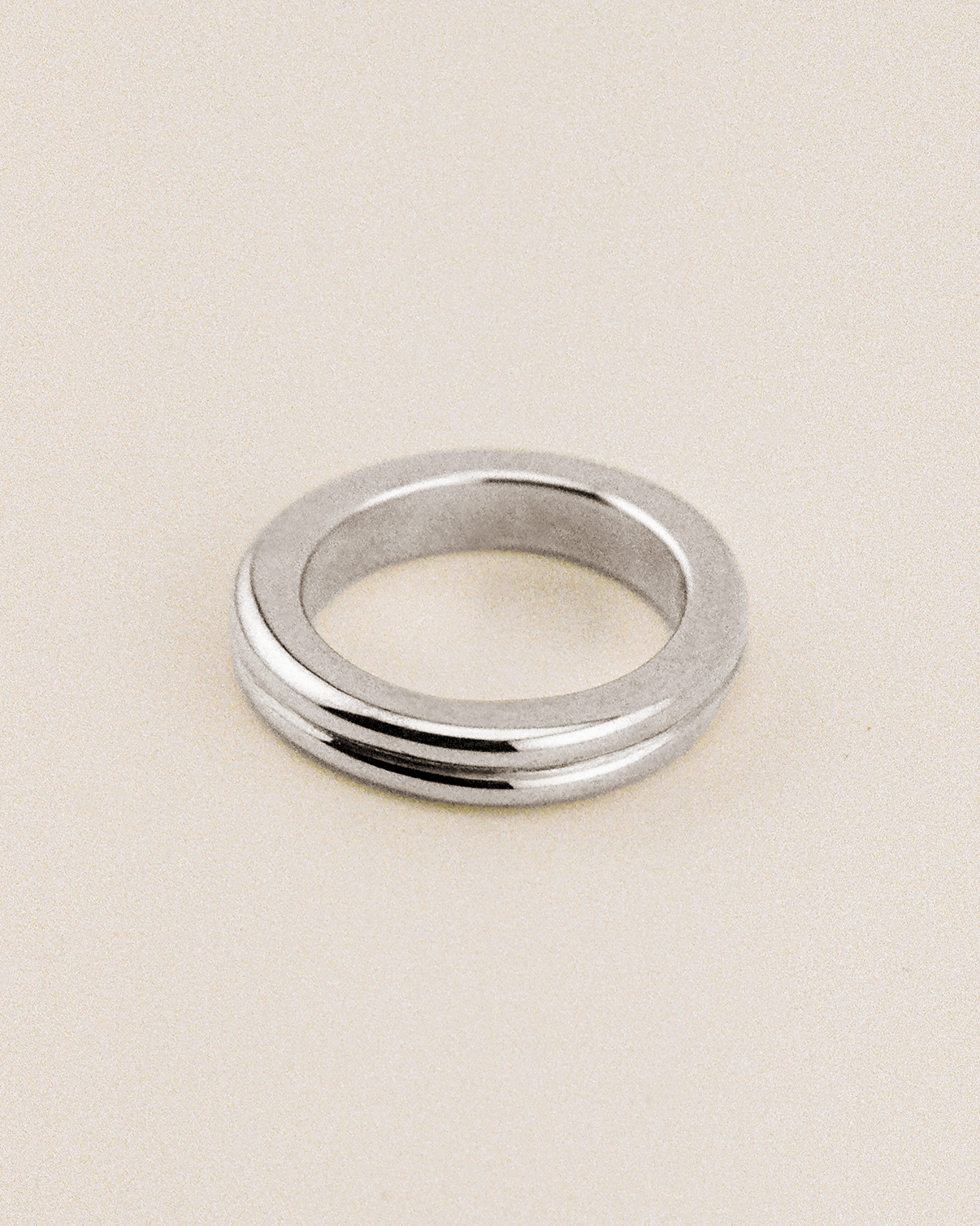 Double sterling silver stacking ring, front view